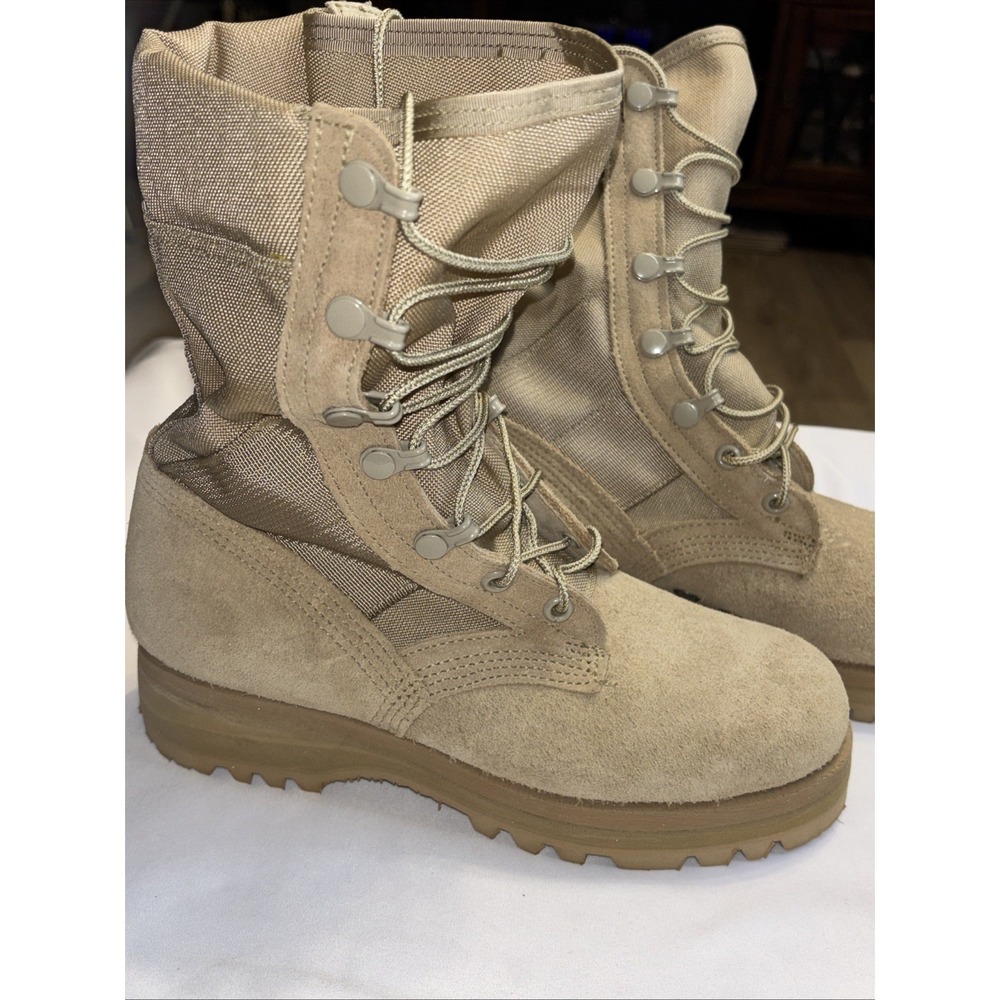 Weilco Desert Combat Boots Vibram Sole Tan Tactical Size 3W NEW